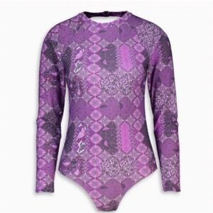 Rusty Geometric Purple Long Sleeve Bodysuit